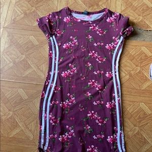 Maroon floral dress